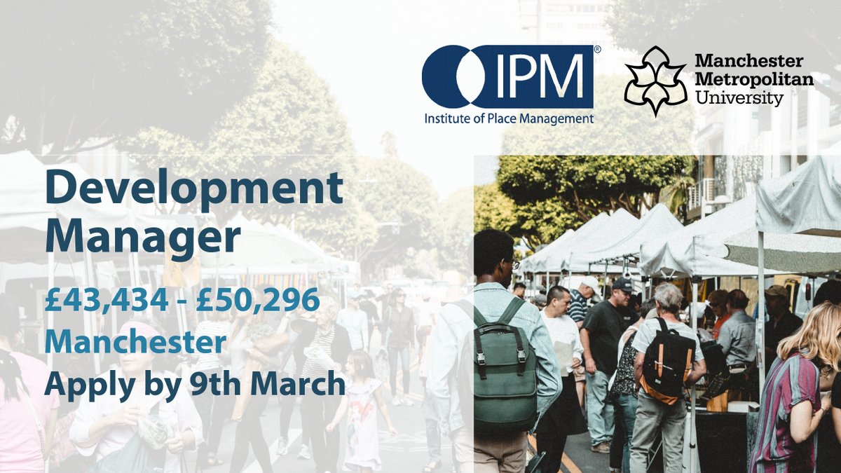 Want to work with international leaders in the place management industry? 👩‍💼🌆

Apply now for IPM Development Manager, to help us grow research, projects, membership and BID relationships.

Based in Manchester <a href="/mmu_business/">Manchester Metropolitan University Business School</a> | Closes 9th march 2022 👇
placemanagement.org/news/posts/202…