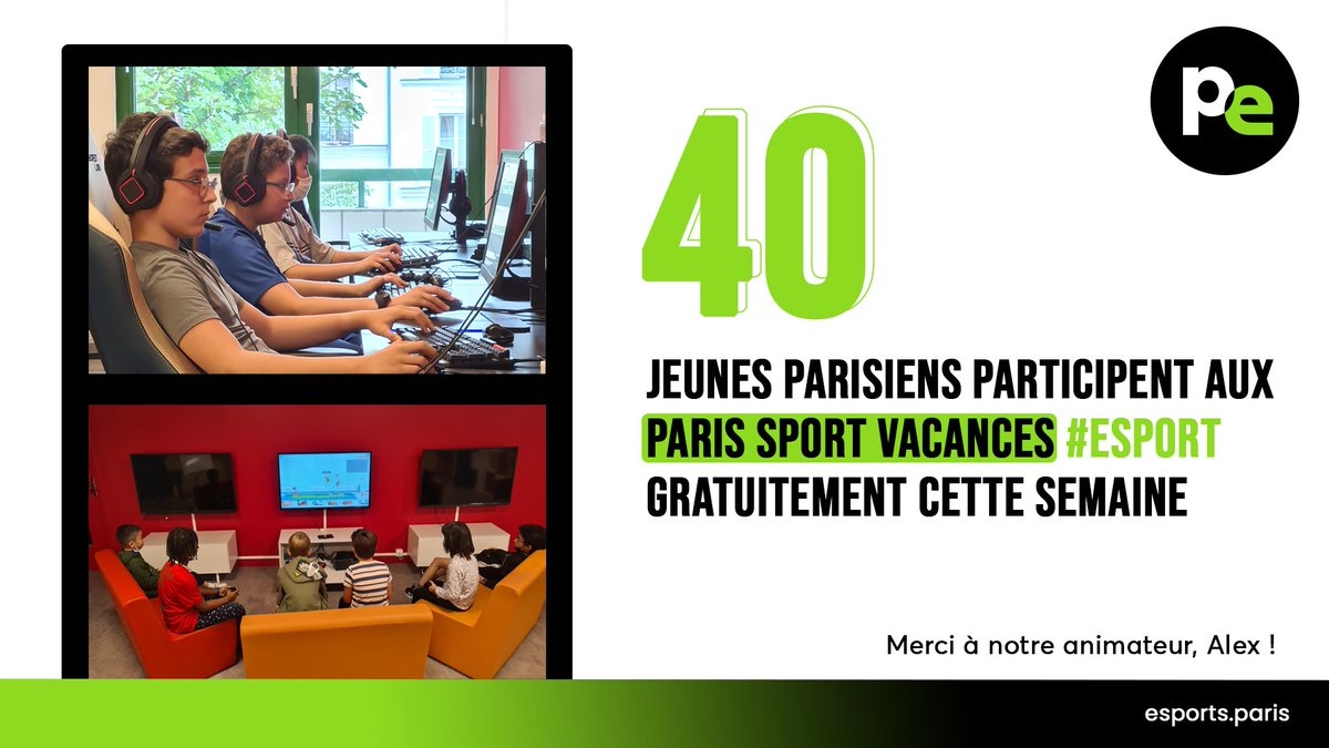 Hier, c'était top départ pour une semaine de stages #esport au sein de la Maison de l'Esport dans le cadre du dispositif "Paris Sport Vacances" !

40 jeunes de 10 à 17 ans pourront découvrir l'esport gratuitement avec un animateur pour les accompagner dans leur apprentissage 💪