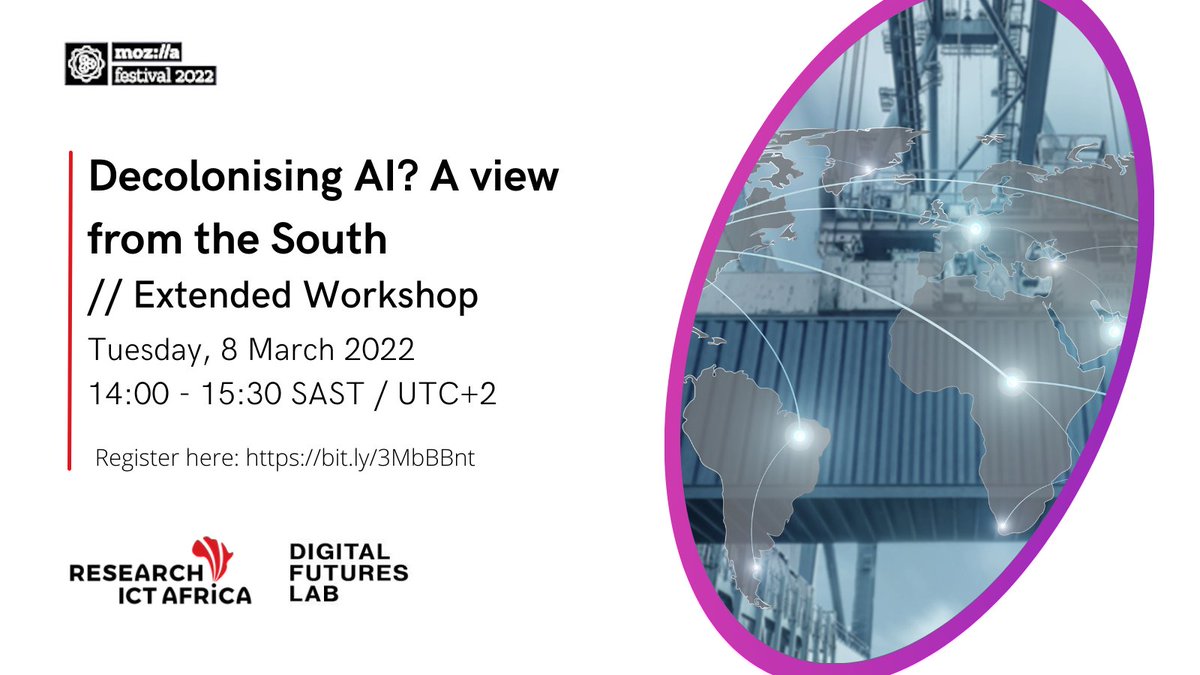 RIAnetwork's tweet photo. Join Dr @racheladamsward and Digital Futures Lab’ Director @urvashi_aneja for an extended workshop which brings together civil society organisations and scholars from developing countries to consider what #decolonisingAI means for them.
Register >> https://t.co/09sdA8KV8D https://t.co/gpvzhbq56C