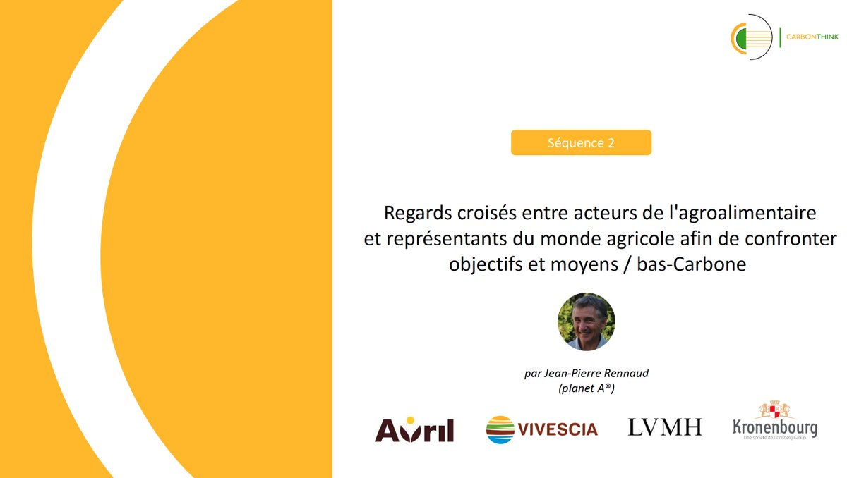 CarbonThink's tweet image. ✔️ LBC et SBTi - Quelles synergies et quels enjeux pour les industries de l'agroalimentaire et du luxe ?

👉 Séquence 2 
Regards croisés entre acteurs de l'agroalimentaire, du luxe et représentants du monde agricole afin de confronter objectifs et moyens en matière de bas-carbone