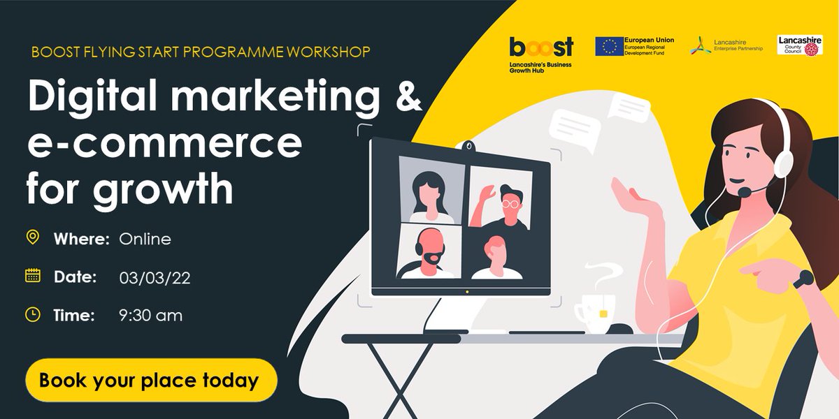 📈 Use e-commerce to grow your business and increase your sales.

Learn more in Thursday's workshop for #startups

Presented by: Darren Jenkinson

Hosted by: <a href="/E4All_NW/">Enterprise4All</a> as part of Boost’s Flying Start Start-Up Programme.

bit.ly/33K1A3X