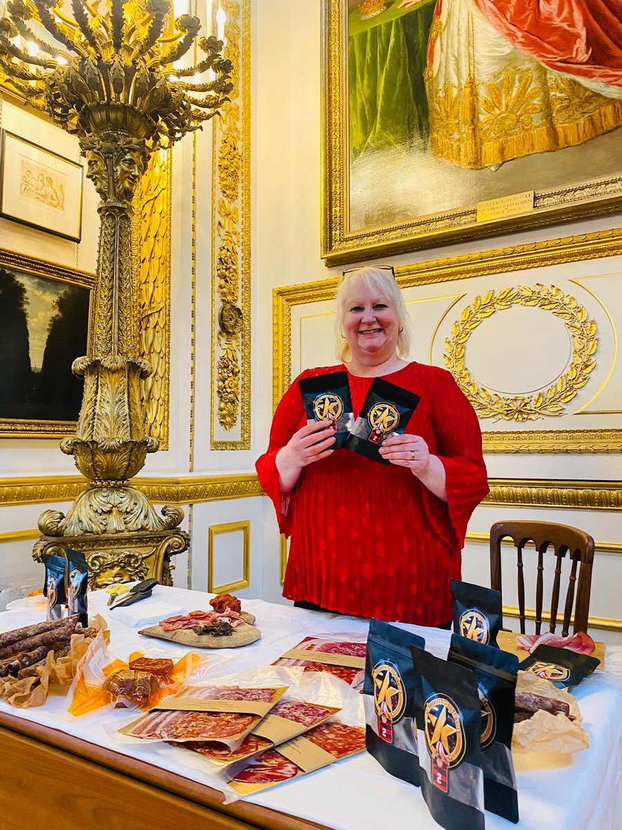 sheriffsbiltong's tweet photo. Ruth @cwmfarmsalami had the opportunity to showcase our fantastic produce at the Foreign Office yesterday as part of their St David’s Day celebration. 

#DyddGwylDewi https://t.co/tEpsvHwhnm