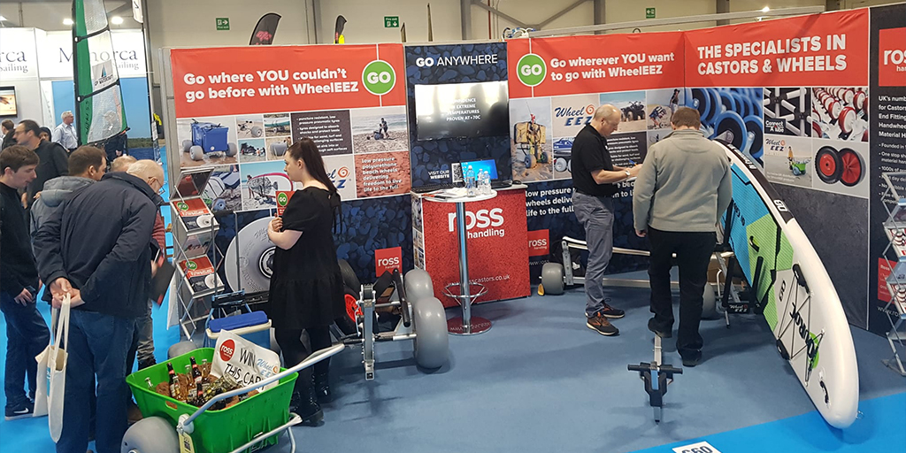 A great weekend at the RYA Dinghy & Watersports show this weekend. Loads of interest in our WheelEEZ range of products and one lucky person has won themselves a beach cart worth over £300! - mailchi.mp/rosshandling/a…