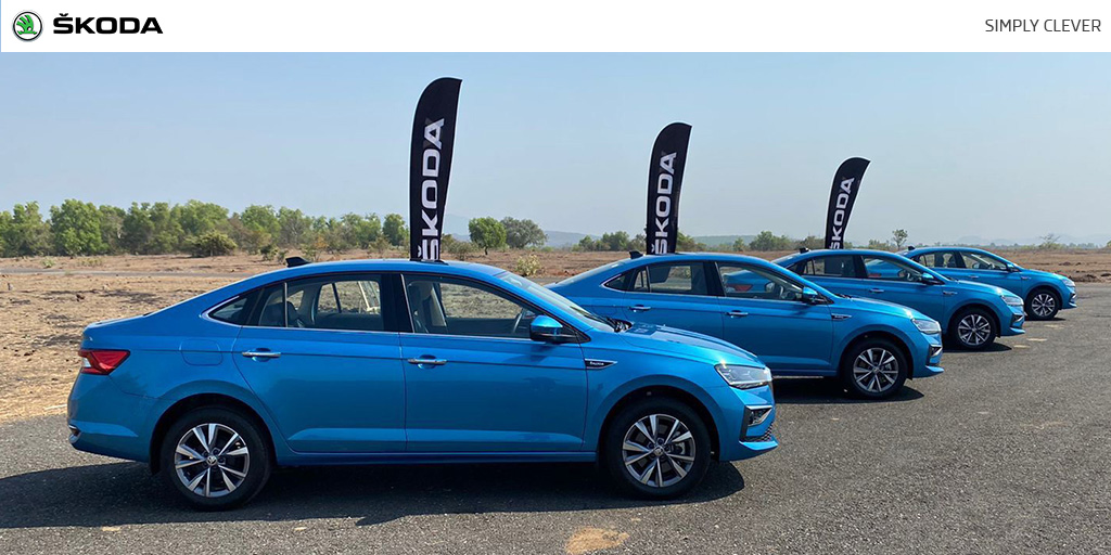 SkodaIndia's tweet photo. The new #SKODASLAVIA is ready. Are you? 

#New #DriveWithSLAVIA https://t.co/JhFXXqxLpz