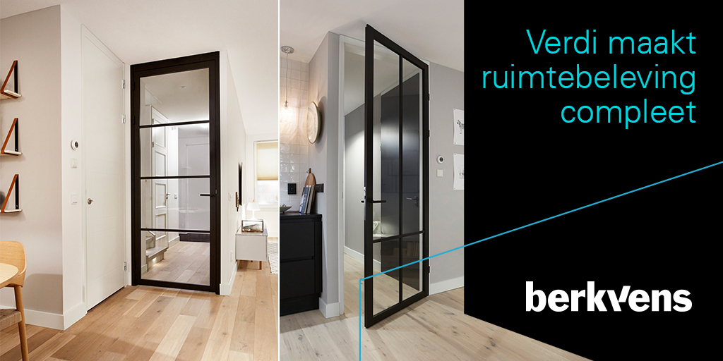 De deur als interieurelement. De matzwarte plafondhoge Verdi Light deur-kozijncombinatie maakt ruimtebeleving compleet. Net als alle andere Verdi-modellen.

Benieuwd naar de modellen? Kijk op onze website: hubs.ly/Q014ZZyj0

#industrieledeur #plafondhoog #berkvensdeuren