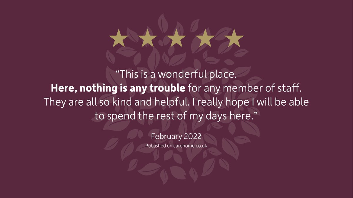 PriorsleeHouse's tweet photo. At Priorslee House, we are proud to offer the highest possible quality of care. Here’s just one of the glowing reviews we have received from one of our Residents. 

To enquire about the care and support we can offer, please visit:

https://t.co/ix37OLvLqX

or call 0333 999 8701 https://t.co/fxFta55v9D