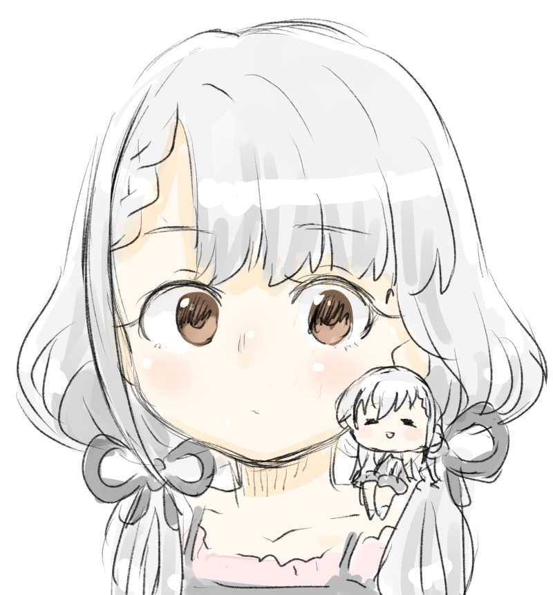 久川凪 「肩にちっちゃいはーちゃん乗せてんのかいっ? 」|H@nimaruのイラスト