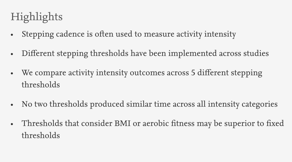 Myles_OBrien20's tweet photo. Check out, "The Impact of Different Step Rate Threshold Methods on Physical Activity Intensity in Older Adults" Published in Gait &amp; Posture @ISPGR @DalHealth @SMekary @Jen_Petterson @jarrett_johns Choosing which step rate thresholds to use has a large impact on activity intensity https://t.co/kOiDh9t9OM