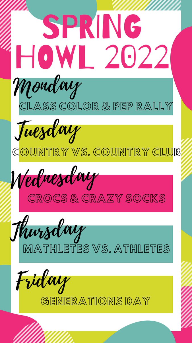 Cypress Creek High School Class of 2024 (@cchscoyotes2024) on Twitter photo Don't forget next week is Spring Howl! Start planning your outfits for dress up days!
<a href="/TheCoyoteWay/">CypressCreek</a> Don't forget next week is Spring Howl! Start planning your outfits for dress up days!
<a href="/TheCoyoteWay/">CypressCreek</a>