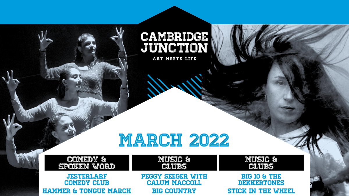 Welcome to March at Cambridge Junction.
Full details of all events >> junction.co.uk