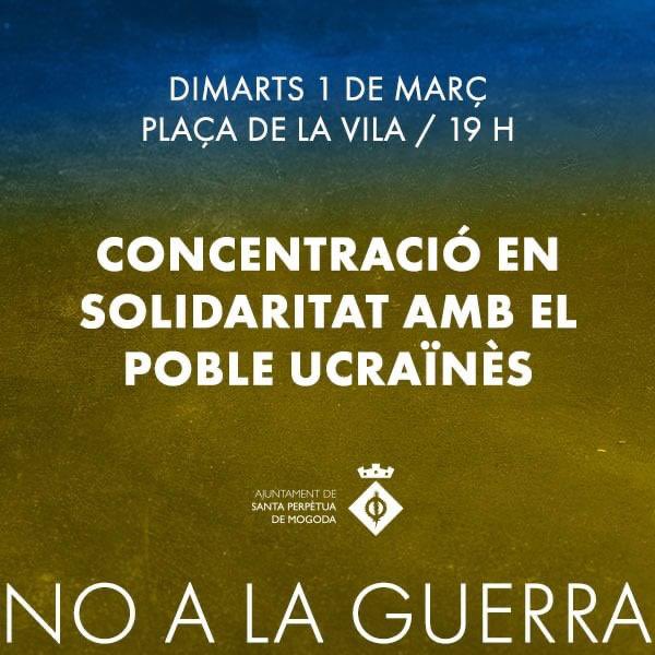 Avui us esperem en aquesta concentració de repulsa a la invasió russa a Ucraïna!

A les 19:00 h⏱

Plaça de la Vila📍
