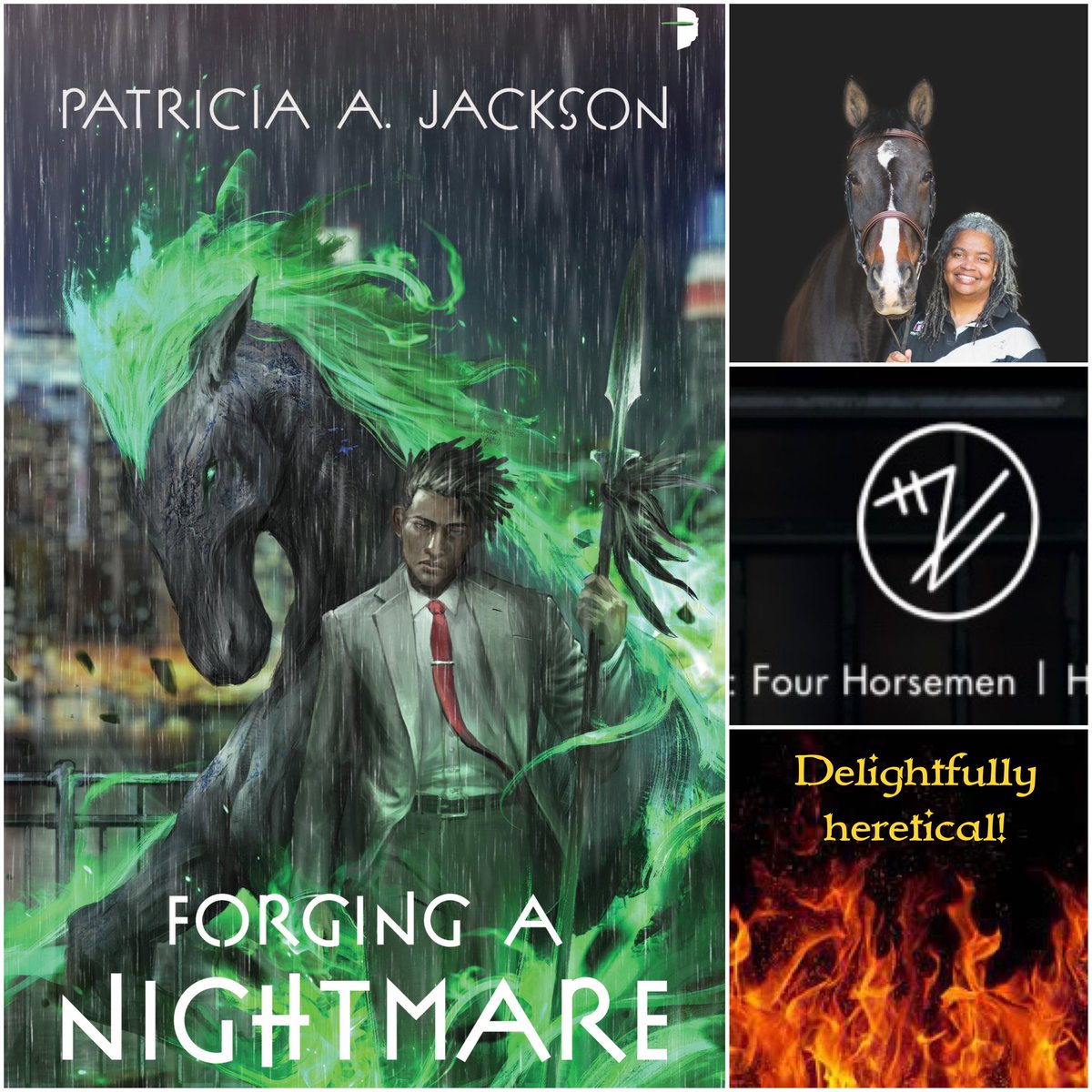 Treistan's tweet photo. BOOK SIGNING! Can you safely pull a Nightmare’s mane? Can my farrier safely tackle a Nightmare’s foot care? Join me this Saturday from 1-3pm at the Barnes &amp; Noble in Camp Hill, PA #forginganightmare #fallenangels #ToHellAndBack #urbanfantasy #POC #angryrobotbooks #ktlit #horses https://t.co/KFtc4yL3Ex