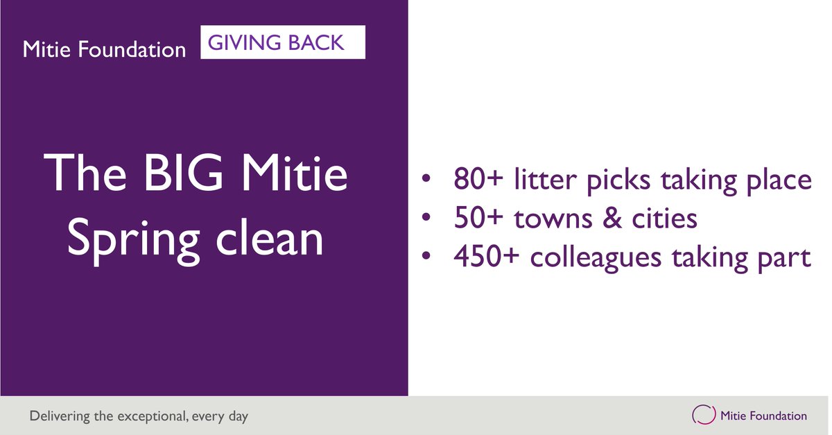 mitiefoundation's tweet photo. This March weโre delivering the 'BIG Mitie Spring clean' campaign. @mitie colleagues have organised litter picks across the UK, clearing up the communities we proudly live and work.
#GivingBack | #BigMitieSpringClean | #PutItInTheBin https://t.co/zkc7K6q8f7