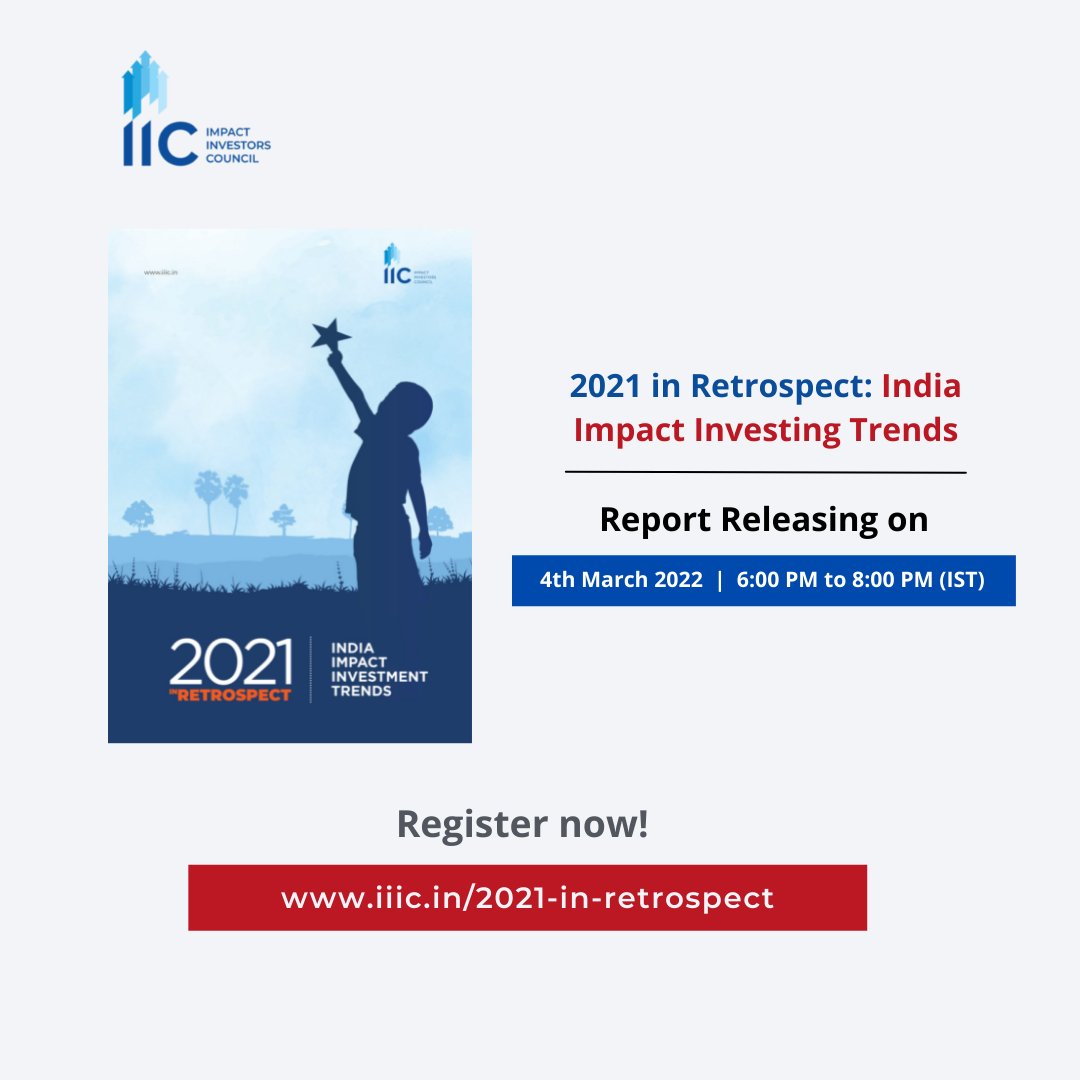 IIIC_India's tweet photo. #IndustryTalks - #GenderLens

Join us at 6 pm on the 4th of March, 2022 on Zoom as we break down the year of 2021 to identify critical impact investing trends and gain insights into the state of impact sectors.

Register now: https://t.co/rjxPo7yZV9

@ChandyVidya  @ChirataeVC https://t.co/CiM8RCr4fG