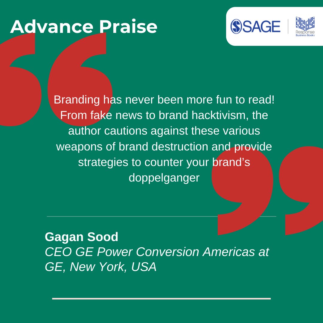 SagePubIndia's tweet photo. #NewReleaseAlert
Arm yourself with strategies that promote brand positivity to fight trollers and hacktivists with the title ‘Troll Proof Branding in the Age of #Doppelgangers’.
Get your copy @ https://t.co/pQeDZ36AZa @ https://t.co/1LIGZgKlD8
#SAGEResponse @imgauravsood https://t.co/gcqtyumW1I