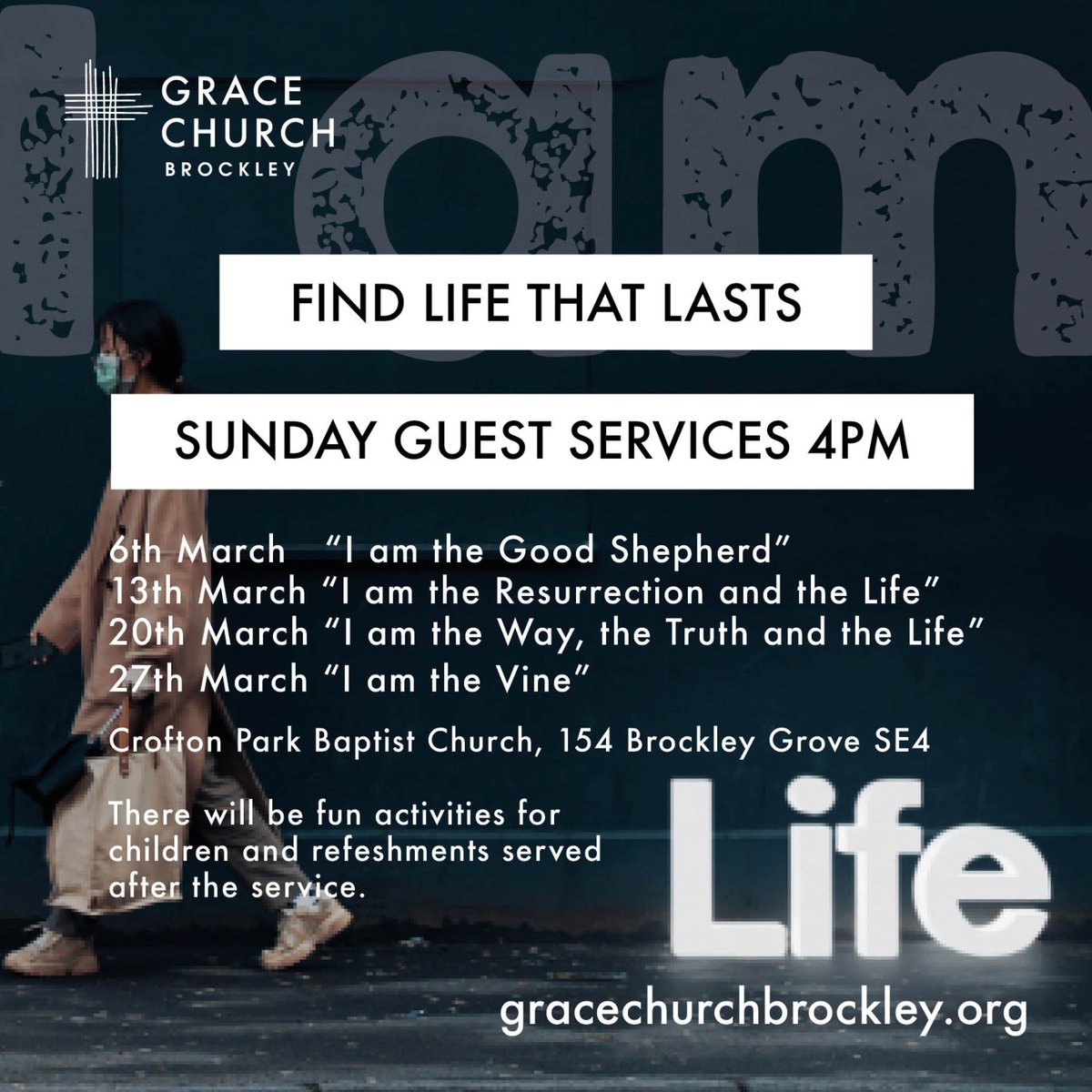 The 6th March marks the beginning of our Sunday guest services for @lifethatlasts22 as we look at who Jesus says he is. Why don't you come and join us at 4pm in Crofton Park Baptist as we find out what Jesus means when he tells us that he is the Good Shepherd!
#findlifethatlasts