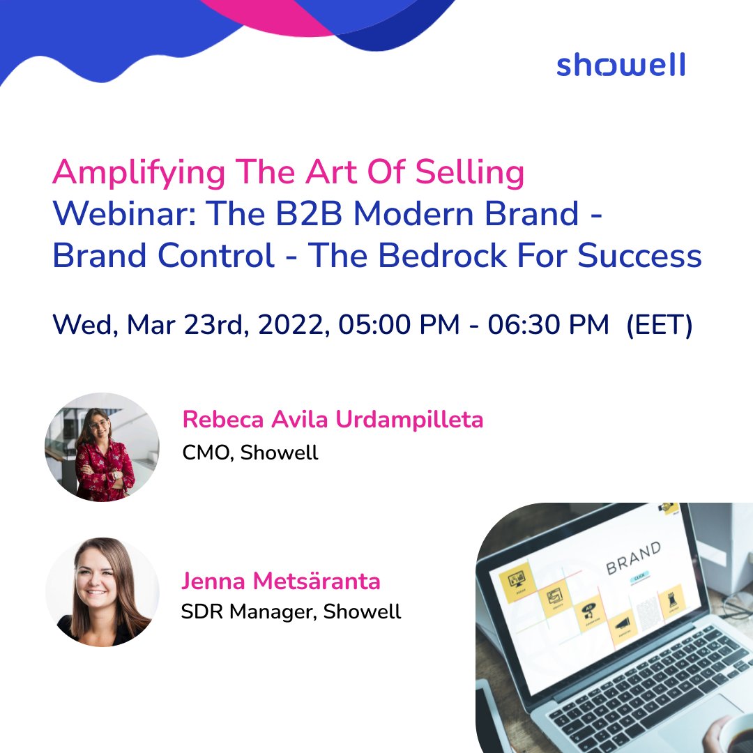 We invite you to join our March webinar on B2B brand control.
Get clear insight on how to start unifying your brand identity and create a harmonized brand experience.

🎟Free tickets from here : hubs.ly/Q0154Gsw0

#sales #b2bsales #salescycle #salescollateral