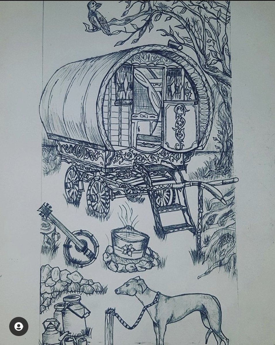BredaHogan4's tweet photo. Today is Irish Traveller Ethnicity Day &amp; I'm sharing 2 pictures with you, the camp my mother spent her childhood in &amp; the piece I did based on it. Today I'm proudly celebrating my culture, its the 5th anniversary of Travellers gaining ethnic status.  
#TravellerEthnicityDay2022 https://t.co/KBFcNyfjeh