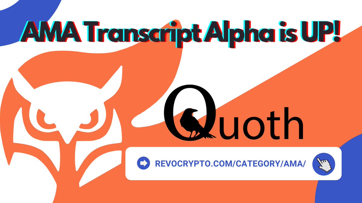 theamaroom's tweet photo. Missed an AMA? #AMATranscript with @Quoth_ai is now available! 🙌
➡️https://t.co/NpXvVl8qhX https://t.co/F29cMmGAAl
