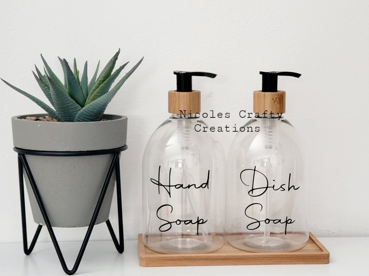 Good morning #elevenseshour 
Shop now for these bamboo and clear #pumpbottles 

Available in any wording

Available on etsy....

nicolescraftcreate.etsy.com 
.
.
 #pumpbottles #hinched #mhhsbd #homedecor #ukmakers #craftbizparty #kitchendesign #cleaning #ECOFRIENDLY