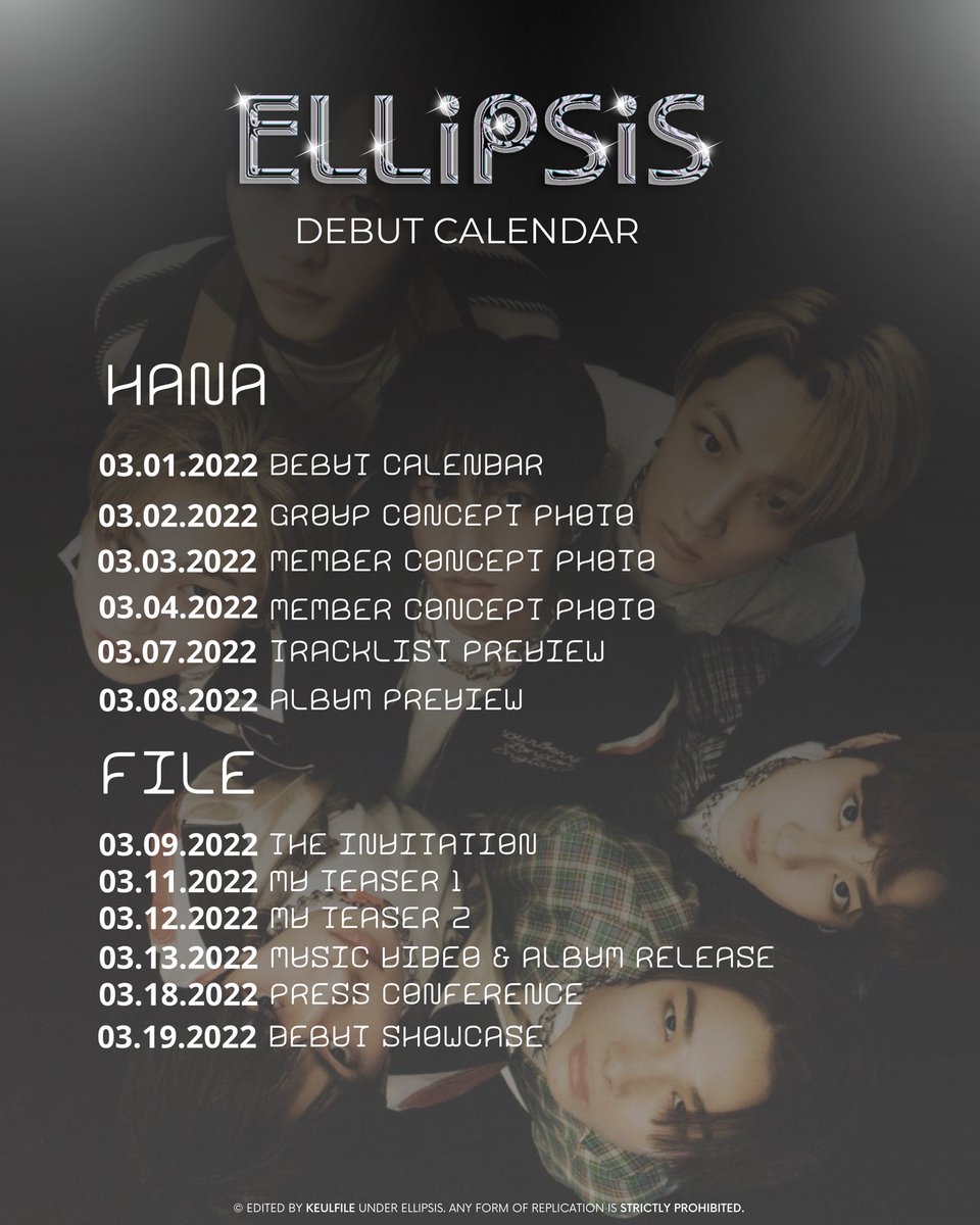 ELLlPSISLAB's tweet photo. ⠀ㅤㅤ
⠀ㅤㅤ
#ELLIPSIS HANA : FILE
Debut Calendar
#HANA_FILE #KEEPTHEMGUESSING
⠀ㅤㅤ https://t.co/BbZglFcCIq