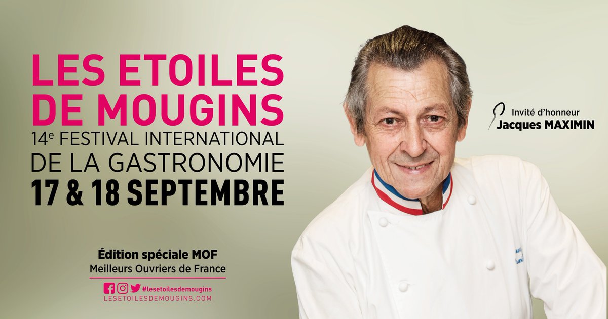 ► C’est officiel ! Après avoir marqué une pause, Covid oblige, le grand festival international de la gastronomie “ Les Étoiles de Mougins” est de retour les 17 & 18 septembre 2022. #gastronomie #festival #SaveTheDate #meilleurouvrierdefrance #mof #chef #jacquesmaximin #mougins