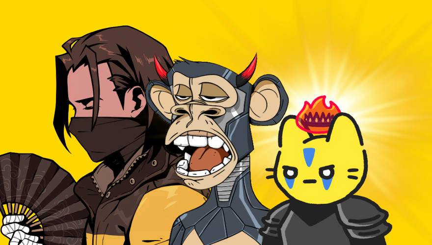 Derelict_Degen's tweet photo. Am I doin this #YellowArmy thing right?  @0x_Azuki @0xApes_NFT @Mellow_Cats #0xAzuki #0xAzuki #mellowcats 🔥🟨🔥 https://t.co/Z4aSe2qbw2