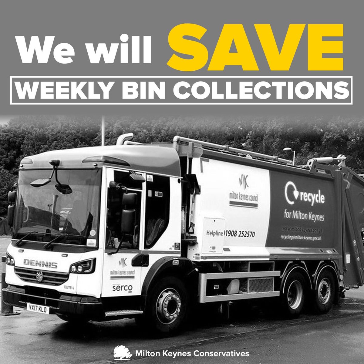 We will save weekly bin collections.

The Labour and Lib Dem Council are putting MK on a slippery slope to fortnightly collections with their decision to cut weekly recycling collections.

This is the last chance we have to save weekly collections!