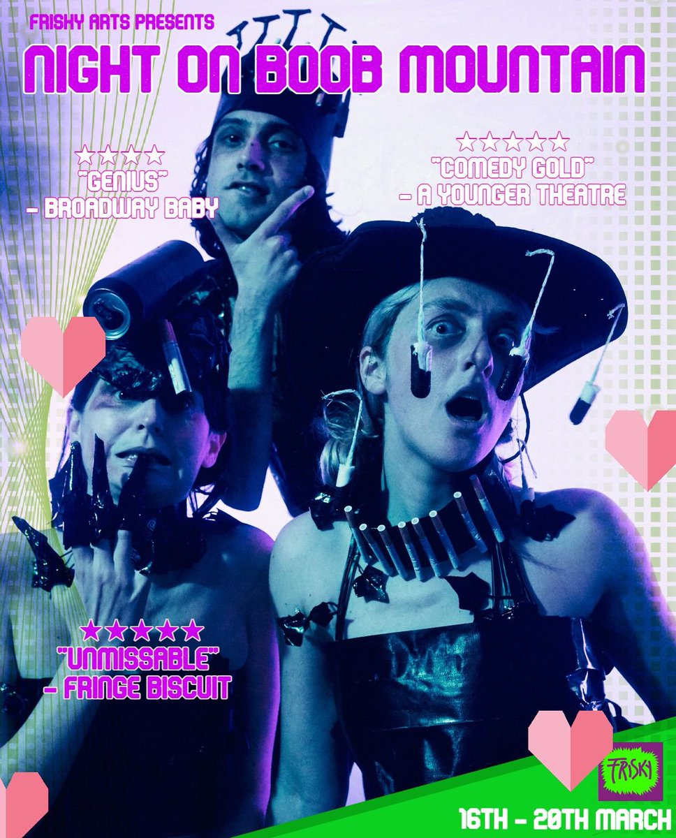 I'm in this show at the Vaults 16th-20th March!! It's Midsummer Night's Dream meets The Inbetweeners. My performance has been described as "disappointingly weedy". Get a tick !!!!! 
thevaults.london/night-on-boob-…