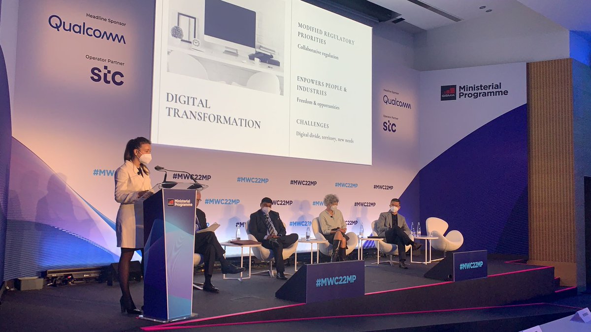 "Es importante que los reguladores mantengan la neutralidad tecnológica".

📣 <a href="/MAramendi/">Marìa Teresita Mendi</a>, Presidenta de <a href="/Ursec_oficial/">URSEC</a>, #Uruguay, en #MWC22MP.