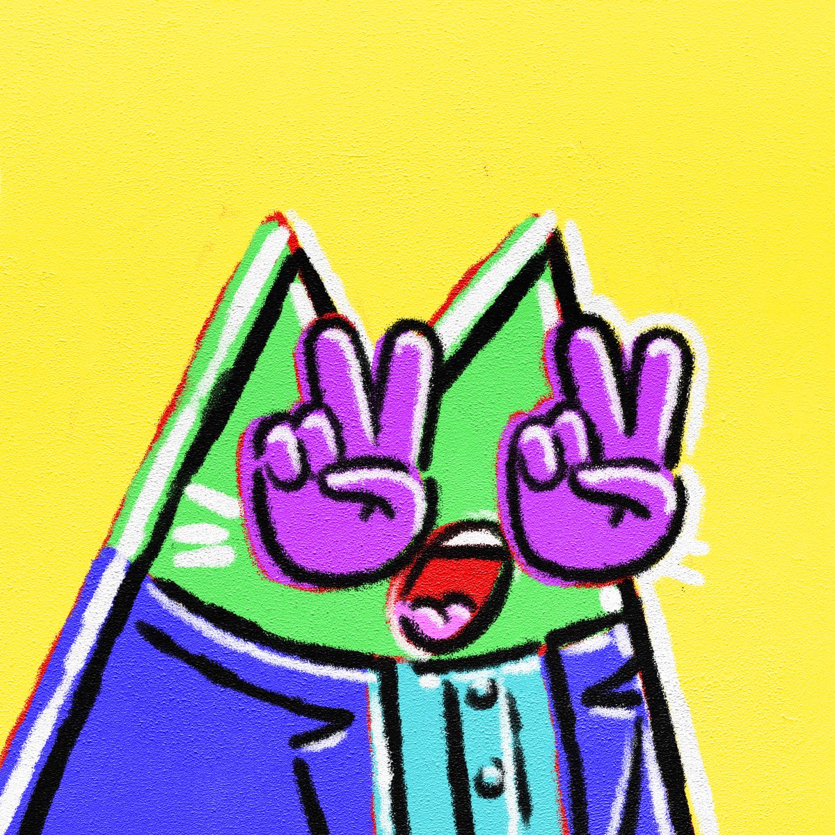 WalGerben's tweet image. Peace #mattchessco #popartcatsnft