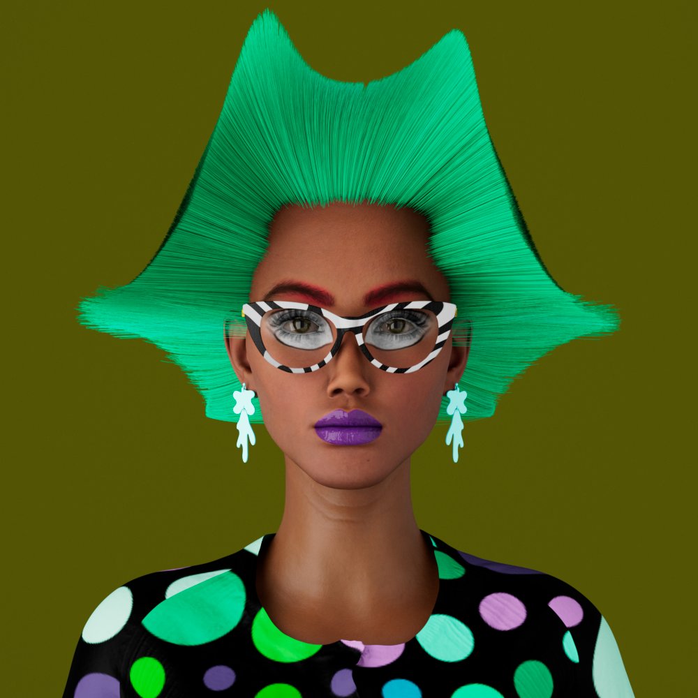 r3tro_nft's tweet photo. GM everyone ! ☀️

New day, new hair 😃

#NFT #3dmodeling #workinprogress 
#NFTs #NFTCollection #WomenInNFTs #NFTCollectibles #blockchain https://t.co/MpwOjCrCEm