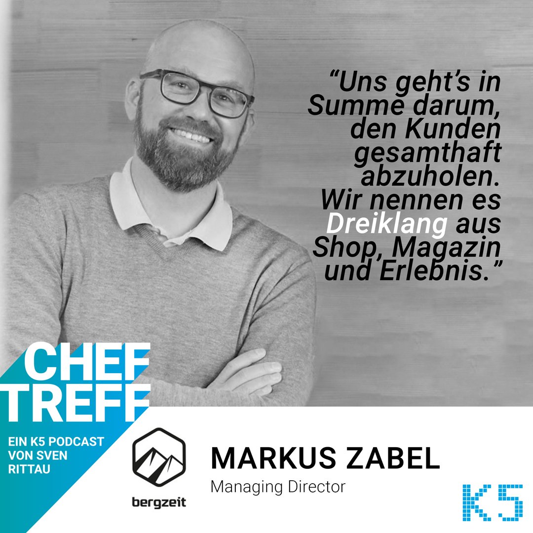 Er kennt sich aus, wenn es um die Prozesse nach dem Kundeneinkauf geht. Markus Zabel von <a href="/bergzeit/">Bergzeit</a> gibt uns im #cheftreff #podcast Einblicke in die Entwicklungen des Outdoor-Shops und wie es vor einigen Jahren bei windeln.de war. k5.de/podcast/cheftr…