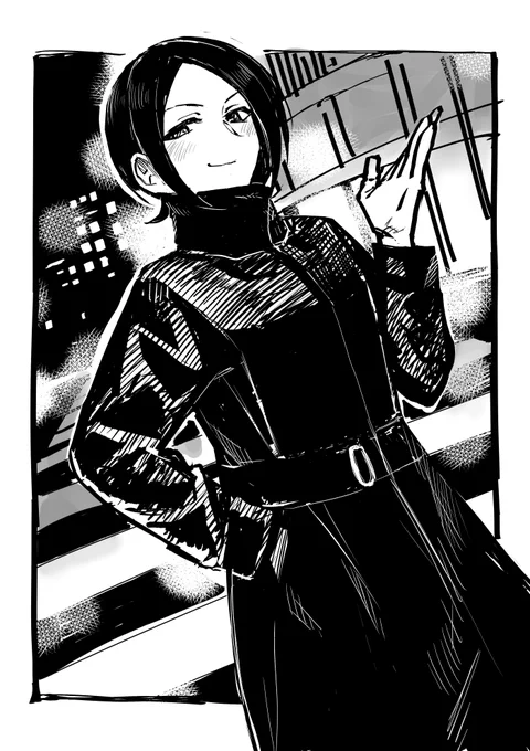 黒コートあいさん(東郷あい) 