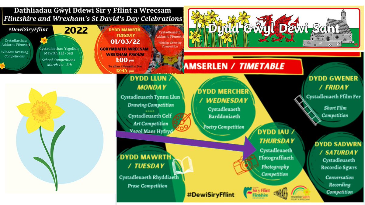 Flintshire and Wrexham's St David's day celebrations: Year 10 Photography students! Keep an eye on the page on Thursday to see your artwork and the competition results!#DewiSiryFflint <a href="/srgchs/">St Richard Gwyn Catholic High School</a> #Wales 

facebook.com/menteriaithffaw