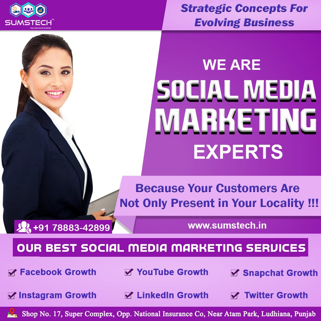sumstech's tweet photo. We are Social Media Marketing Experts !!!
Because your customers are
not only present in your locality !!!
Our Best Social Media Marketing Services
- Facebook Growth
- Instagram Growth
- Snapchat Growth
- LinkedIn Growth
- YouTube Growth
- Twitter Growth
#sumstech https://t.co/aMEUkLprI5