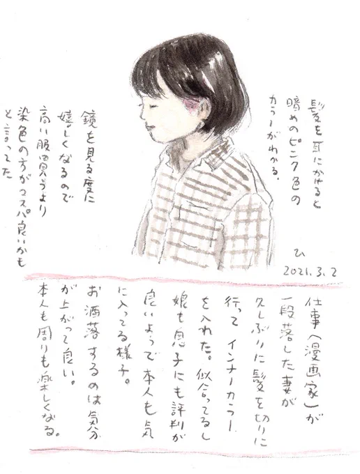 3月になったので、去年3月家族の絵日記より。4枚目はさよなら三角。 