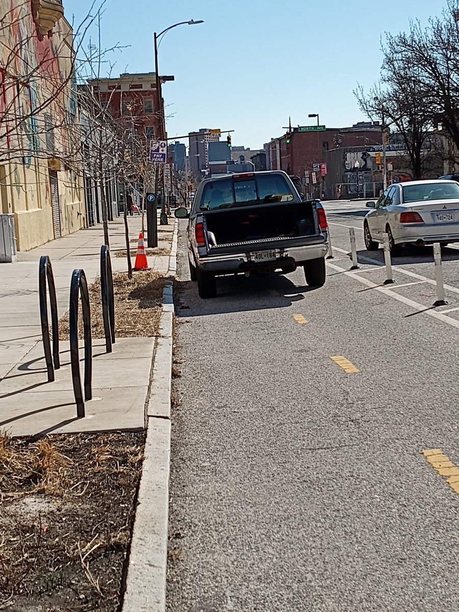 <a href="/NotASpotBmore/">NotASpotBmore</a> this jerk was parked in the MD Ave cycle track. I asked if he would mind parking in the spot right next to him and he said "yes". I wish I could say that I didn't lose my mind at that moment, but I can't.