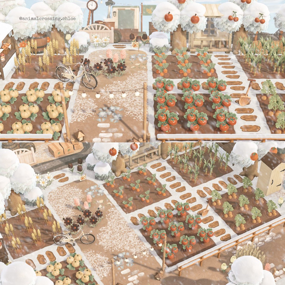 Snowy farm🥕 #ACNH #ACNHDesign