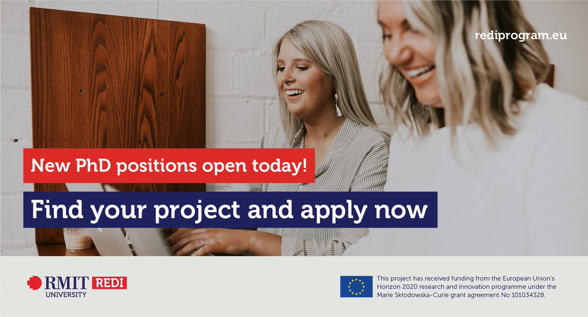 rediprogram's tweet image. The waiting is over! 🎉 Our second call for PhD applications is officially open! Don’t miss your chance and check out our open positions now! #REDIprogram 👉 rediprogram.eu/vacancies/