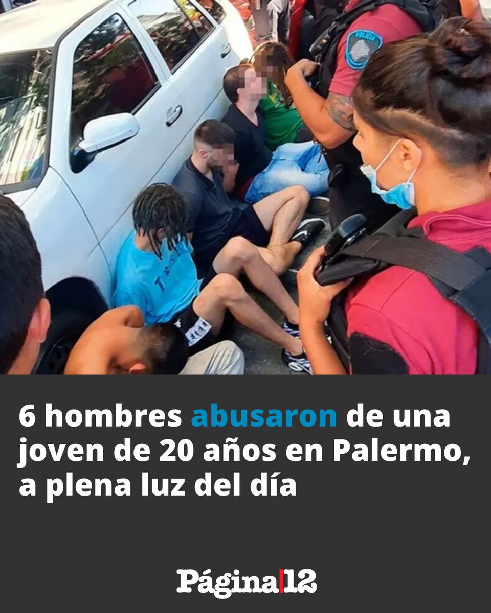 pagina12's tweet photo. ⚫ VIOLACIÓN GRUPAL EN PALERMO 
A pocas cuadras de Plaza Serrano, 6 hombres violaron a una joven de 20 años en un auto. Los vecinos hicieron la denuncia a la Policía. [https://t.co/zqyY5DtH63] https://t.co/1tauWcoP1n