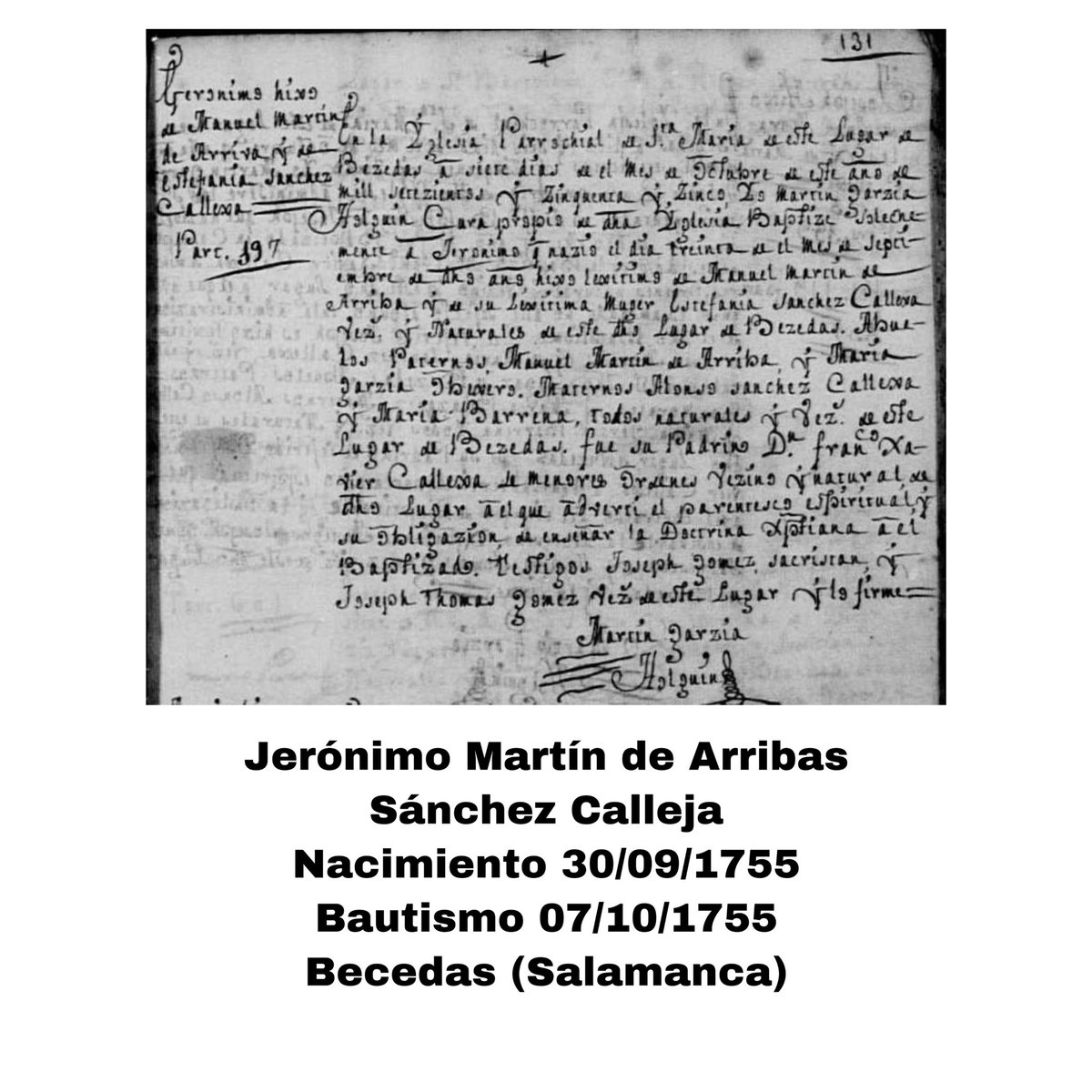 zerzura_sp's tweet photo. Se cumplen también 267 años del de mi 6º abuelo, Jerónimo Martín de Arribas en #Becedas #Avila; y 161 años del de mi tío tatarabuelo Andrés María Laso González en #Bustio #Ribadedeva #Asturias https://t.co/f6lZf7Sdhr