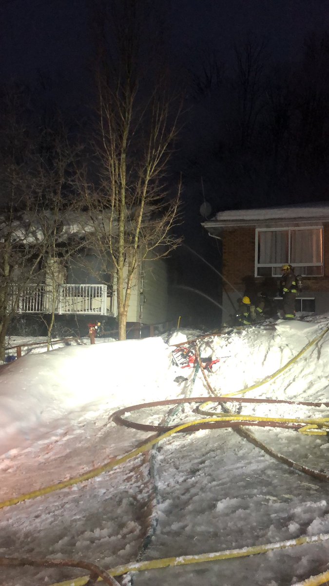 parrysoundfd's tweet image. Fire operations underway at Riverdale and William. No vehicles can get through Riverdale. Stay clear of the area