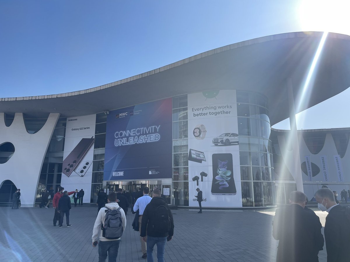 andrewagner's tweet photo. #MWC22 Barcelona is in full swing - Unleash connectivity and connect the unconnected with @AWS https://t.co/HdZzA0AaJA