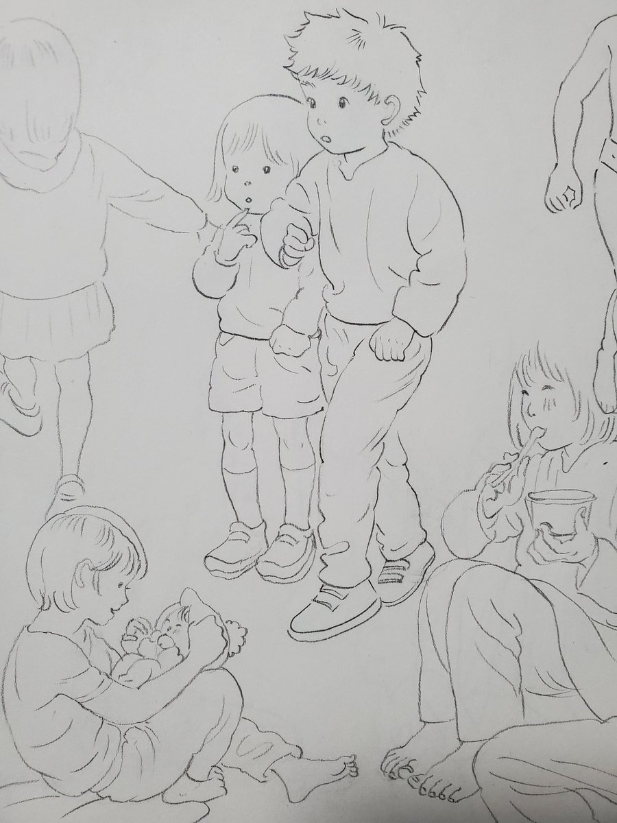 弱い筆圧、頭空っぽで描くと一番楽に描ける気がする 