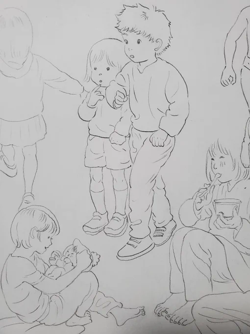 弱い筆圧、頭空っぽで描くと一番楽に描ける気がする 