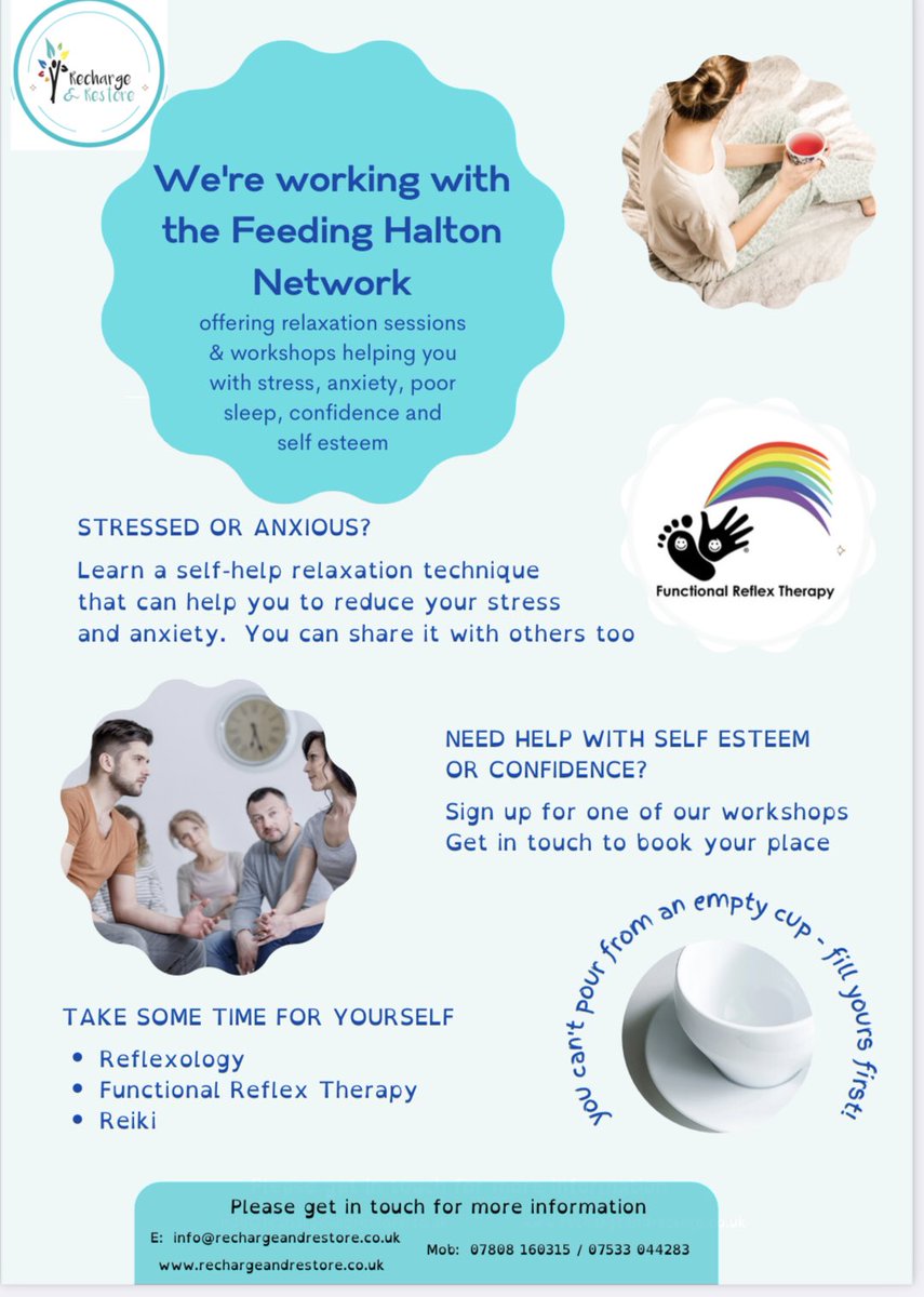 We’re running a series of workshops in March and April to help with stress, anxiety or however you are feeling. We’ll share relaxation routines, breathing techniques and you could also have a reflexology session! Sound good?  We think so. Get in touch now #haltonhour