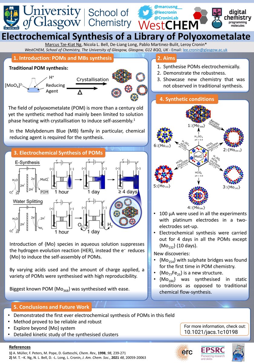 Thrilled to share what I've been working on last year: The Electrochemical Synthesis of POMs!  #RSCPosterLive #RSCPoster #RSCInorg #RSCNano #RSCMat  #RealTimeChem #POM #electrochemistry #digitalchemistry @leecronin @CroninLab @RoySocChem 
YAAAAAAAAAAS!