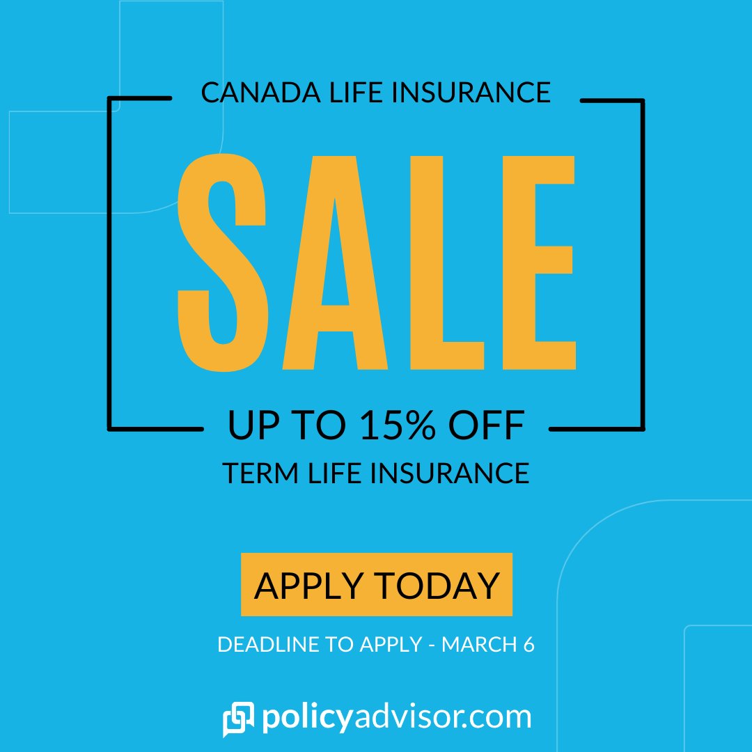 policyadvisorhq's tweet image. 🚨Only 6 days left to apply and save with Canada Life’s term life insurance promotion!🚨

Get in touch with one of our expert advisors and get the best deals on life insurance today! 

#insurancequotes #insurancedeals #insurancesale