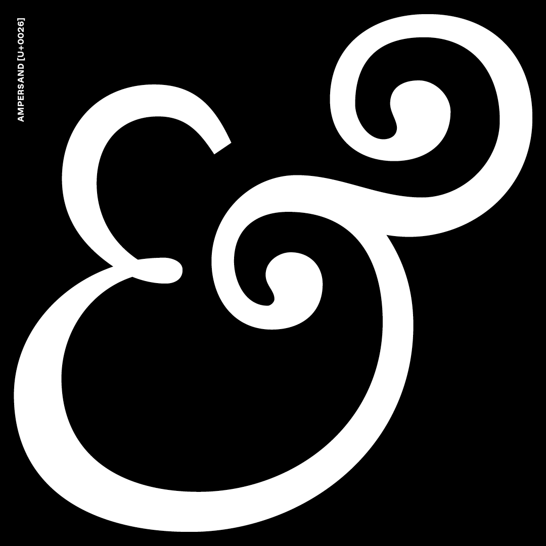 playtype's tweet photo. GLYPH IN FOCUS: AMPERSAND [U+0026]⁠
⁠
The ampersand, also known as the ‘and sign’, is the logogram &amp;, representing the conjunction ‘and’. ⁠
It originated as a ligature of the letters et — Latin for ‘and’. https://t.co/2ETVkukRxW